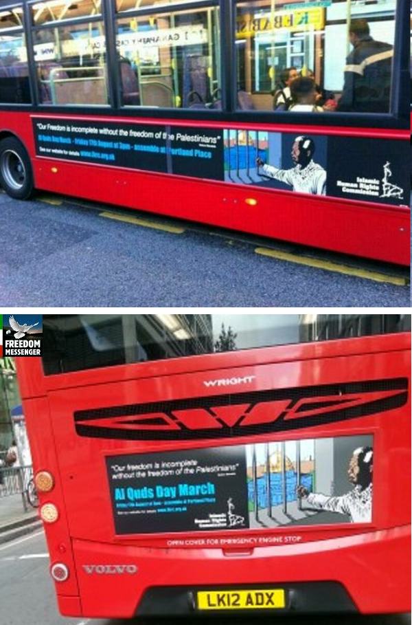 195627 593 ngjhyty1zj - عکس/تبلیغات اتوبوس‌های لندن برای روز قدس
